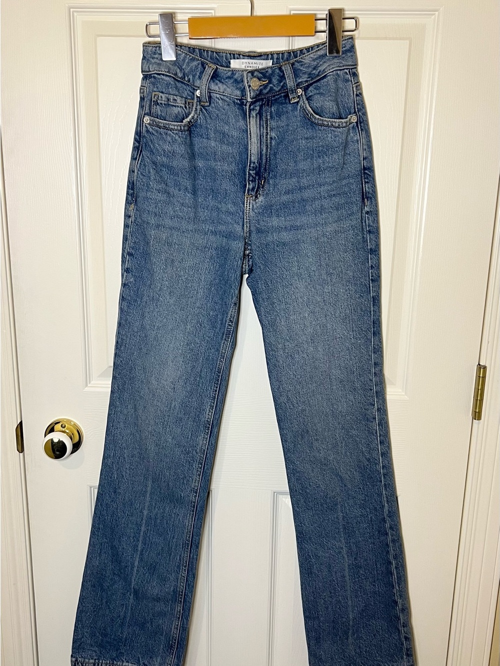 Dynamite Candice Straight Leg Jeans in Medium Blue Denim